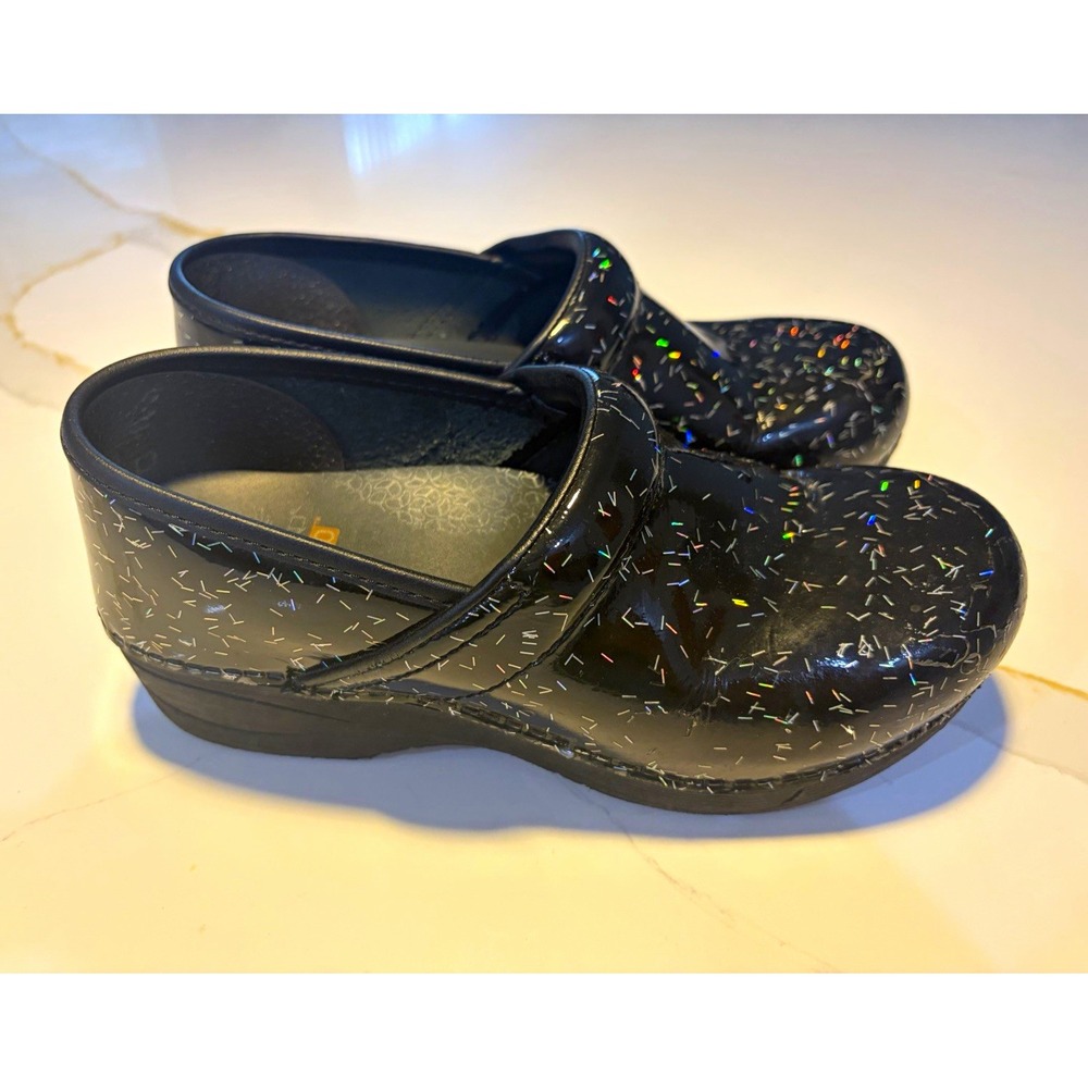 Dansko XP 2.0 Women's Patent Leather Clog Slip-Resistant Flecked EU 37